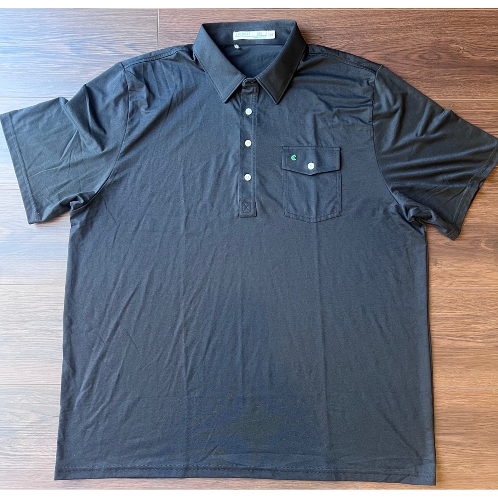 Criquet Performance Players Polo Shirt Mens XXL Black Pima Cotton Stretch Golf